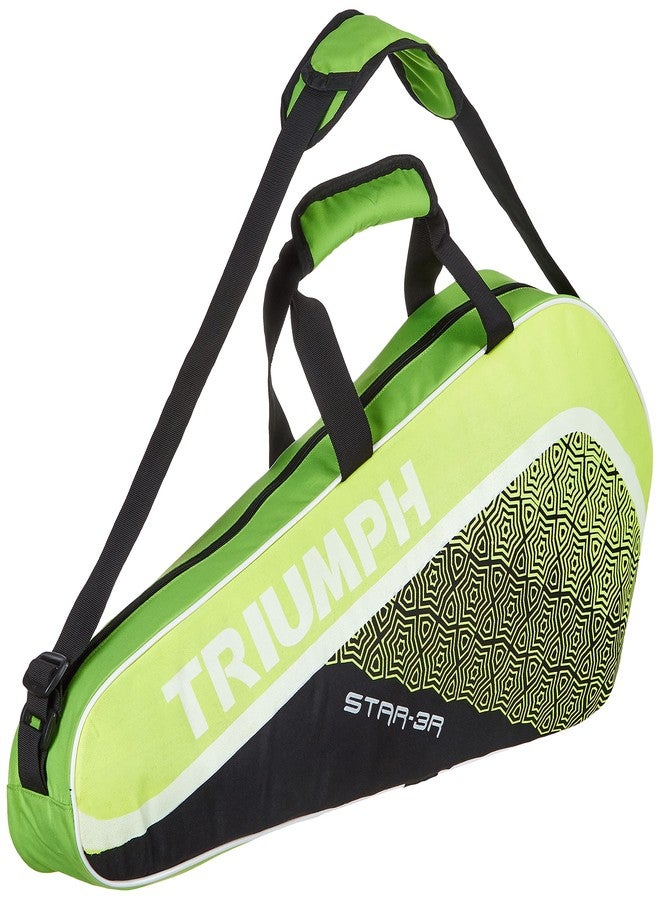 ترايامف مضرب تنس الريشة خفيف الوزن من مادة الجرافيت المركبة من تريومف بولت، مع حقيبة تنس الريشة ذات حجرة واحدة من ستار-3 آر، لون أصفر - Image 3