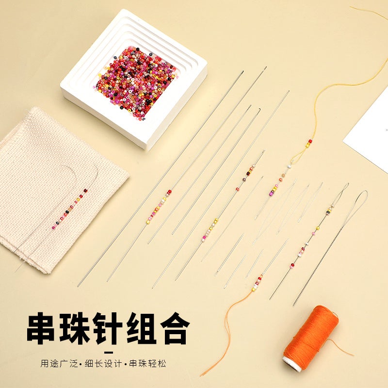 Diy Handmade Necklace Beading Needle Middle Opening Beading Needle Jewelry Accessories Big Eye Opening Beading Needle Tool Set - Image 2