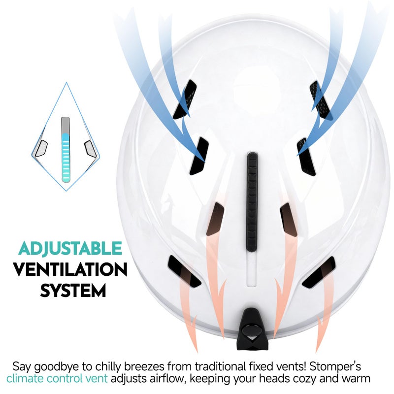 VANRORA Ski Helmet and Goggles Set, White M/Grey Lens Blue Coating - Image 3