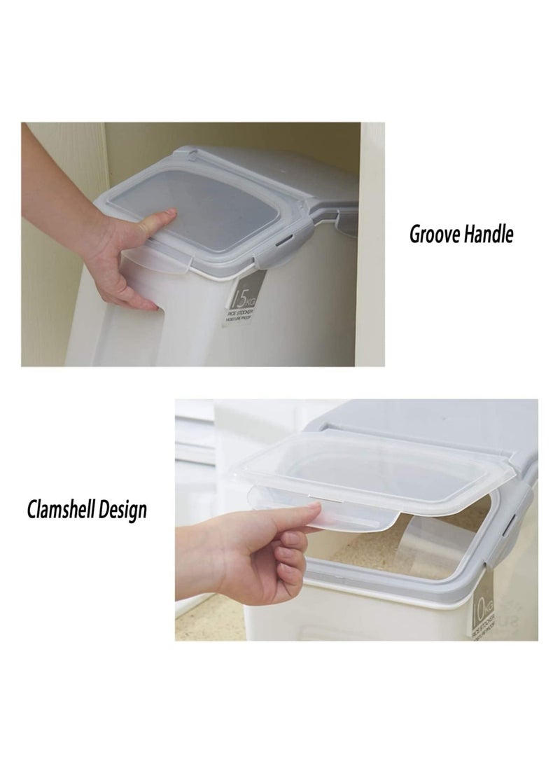 BLOOMING TIME Rice Storage Container 15 Kg Capacity - Food Storage Container with Lid, BPA Free Plastic Large Cereal Sotrage Box - Image 2