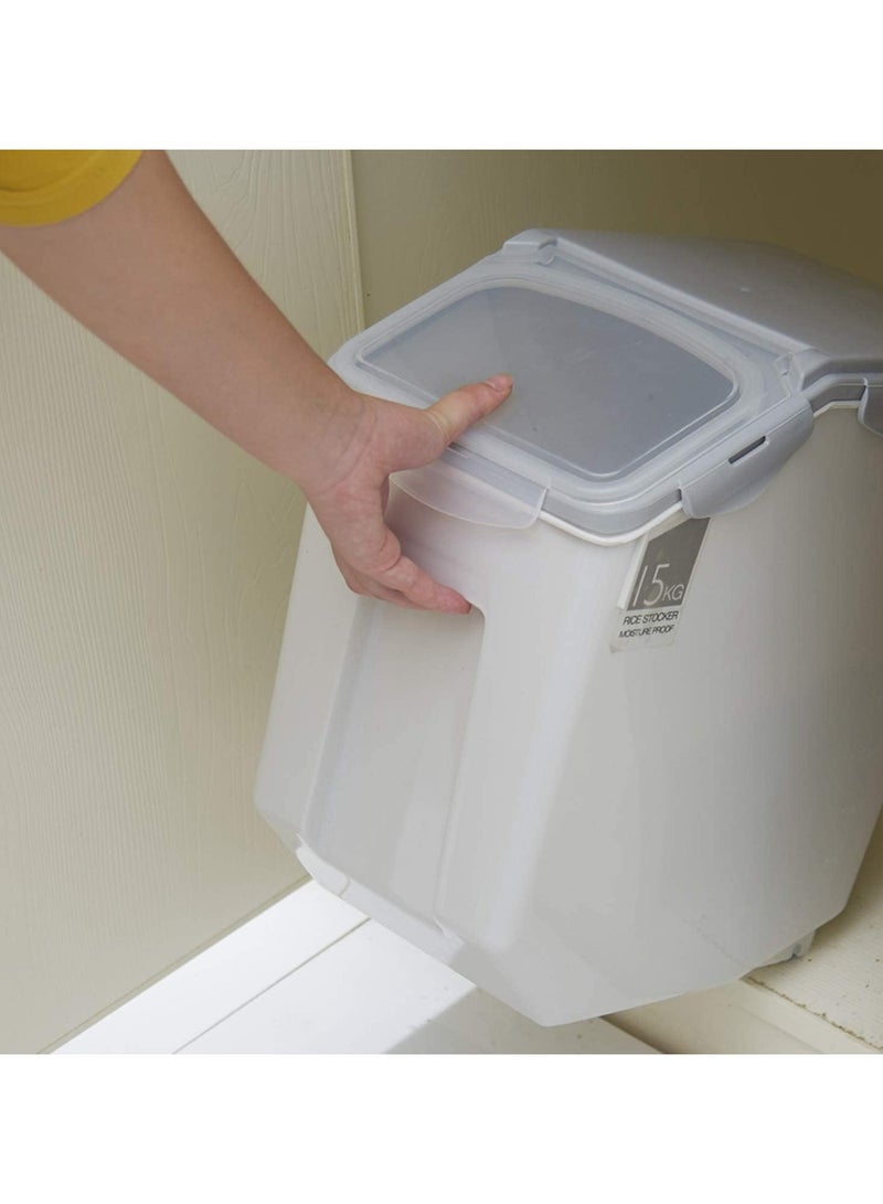 BLOOMING TIME Rice Storage Container 15 Kg Capacity - Food Storage Container with Lid, BPA Free Plastic Large Cereal Sotrage Box - Image 4