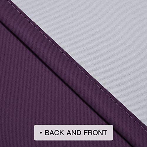 COSVIYA Grommet Ombre Room Darkening Curtains 63 inch Length, Purple and Greyish White Gradient Drapes Light Blocking Insulated Thermal Window Curtains for Bedroom/Living Room,2 Panels,52x63 inches - Image 5