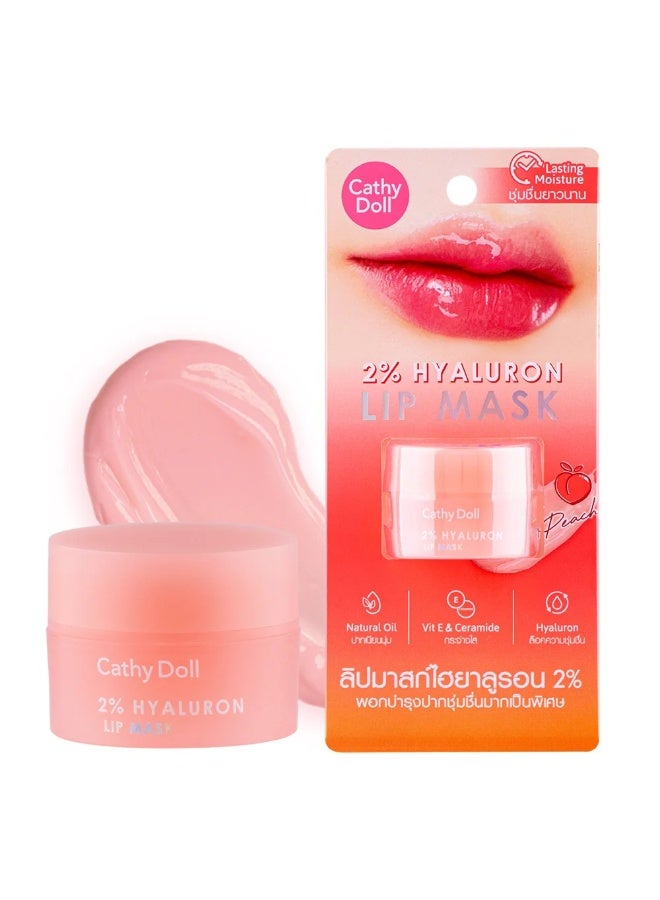 Cathy Doll 2% Hyaluron Lip Mask – Peach | Overnight Lip Repair with Vitamin E, Ceramide & Natural Oils - Image 1