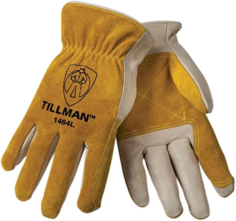 Tillman 1464 Top Grain CowhideSplit Drivers Gloves Large Original Version Original Version Yellow
