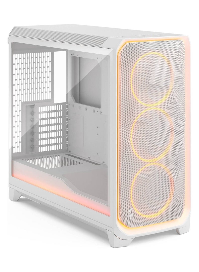 Fractal Design Meshify 3 Ambience Pro RGB White Tempered Glass Clear Tint Mid-Tower PC Case, High Airflow Mesh Front Panel, Includes 3x 140mm Momentum RGB Fans with ARGB Hub, Premium Steel & Tempered Glass Build, Advanced Cable Management, White | FD-C-MES3X-05 - Image 2