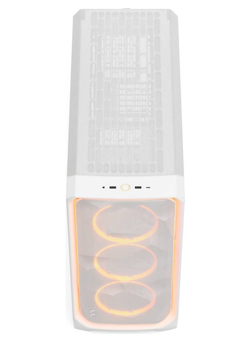 Fractal Design Meshify 3 Ambience Pro RGB White Tempered Glass Clear Tint Mid-Tower PC Case, High Airflow Mesh Front Panel, Includes 3x 140mm Momentum RGB Fans with ARGB Hub, Premium Steel & Tempered Glass Build, Advanced Cable Management, White | FD-C-MES3X-05 - Image 5