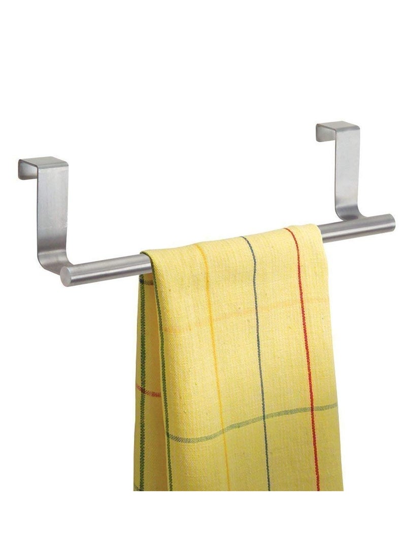 Accessorize Kingdom Kitchen Hook Drawer Storage Adjustable Over Cabinet Stainless Steel Towel Bar/Holder (9 Inch, Silver)  - Image 1