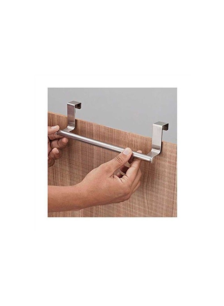 Accessorize Kingdom Kitchen Hook Drawer Storage Adjustable Over Cabinet Stainless Steel Towel Bar/Holder (9 Inch, Silver)  - Image 3
