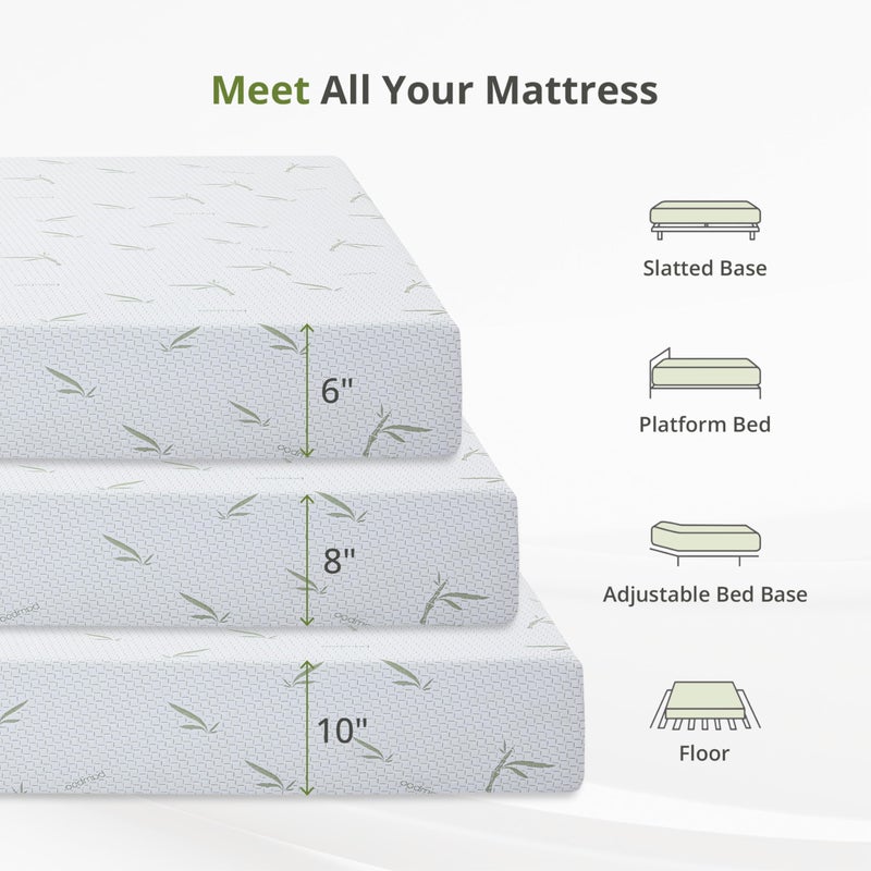 EGOHOME 6 Inch Twin Size Mattress, Cooling Green Tea Gel Memory Foam for Pressure Relief, Medium Firm Support, Fiberglass Free, Bed in a Box, CertiPUR-US Certified - Image 4