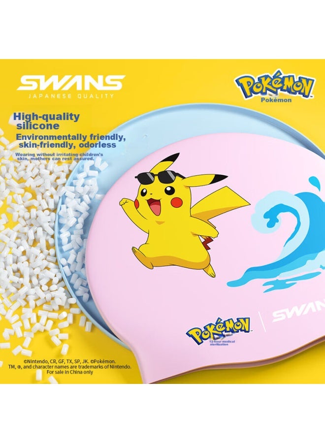 Speed Vision Suan Sheng Pokemon Swimming Cap For Boys, Pikachu, Chubby, Jenny Turtle, Girls Silicone Non-binding Ice Blue - Image 4