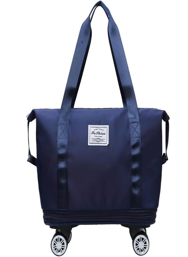 SAMRUKZONE SRZ Folding Travel Bag with Wheels, Rolling Duffle Bag with Detachable Wheel Foldable Trolley Bag Big Shopping Bag with Wheels (Plain_Color, Bag+Waist_Pouch) - Image 4