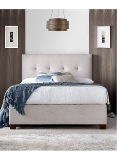 Bed and Mattress Home Florence Comfort Tufted Upholstered Queen Size ( 160 X 190 ) Dark Beige Color Bed 