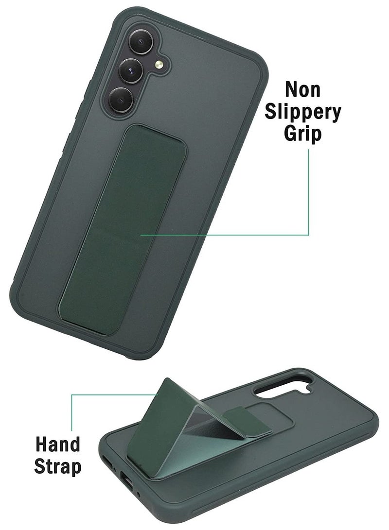 حافظة سامسونج جالاكسي A56 5G بحامل خلفي مغناطيسي للسيارة، غطاء مسند أفقي ورأسي من السيليكون الناعم، حزام معصم، حافظة حماية كاملة لهاتف سامسونج جالاكسي A56 5G - Image 2