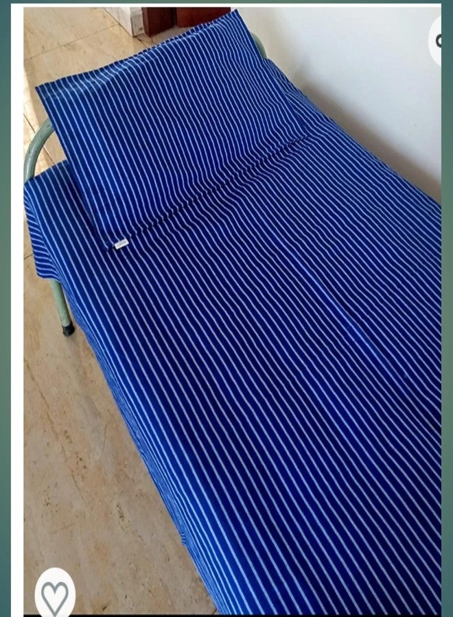 Ten Tex 1set-Hospital Cotton Feel Striped Bedsheet (60" x 90") Pillow Cover (18 " x 27 " ) , Blue - Image 5