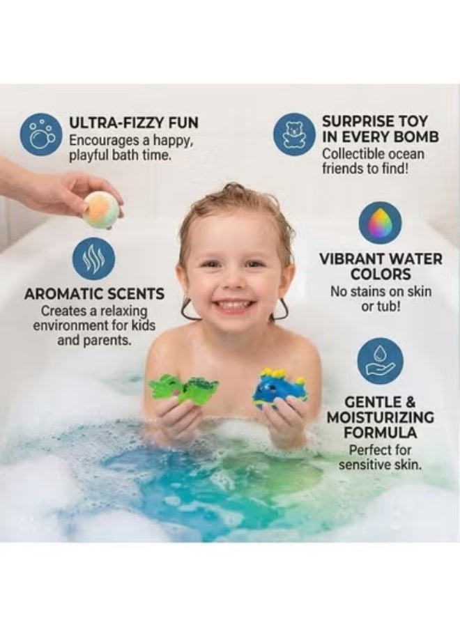 Surprise Toy Bath Bombs Gift Set | Natural Essential Oil Fizzing Bath Balls with Cute Toy Inside | Moisturizing SPA Bubble Bath for Kids & Adults - Image 2