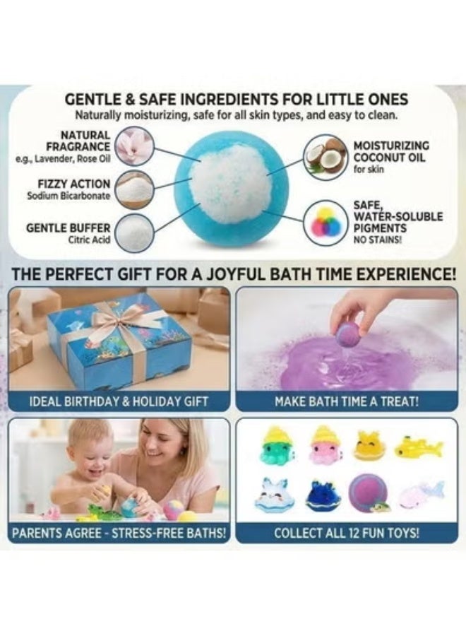 Surprise Toy Bath Bombs Gift Set | Natural Essential Oil Fizzing Bath Balls with Cute Toy Inside | Moisturizing SPA Bubble Bath for Kids & Adults - Image 3