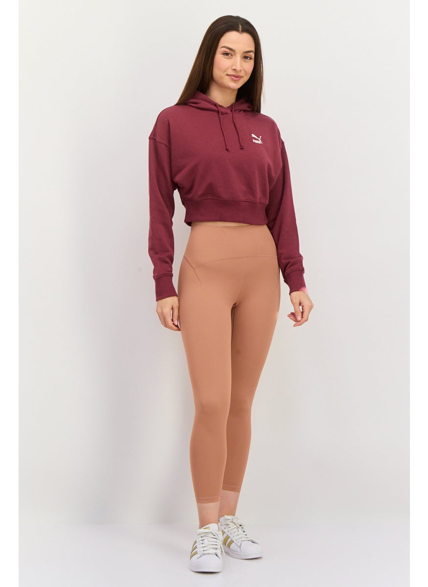 PUMA Women Sportswear Fit Embroidered Logo Long Sleeves Outdoor Sweatshirt, Maroon  - Image 2