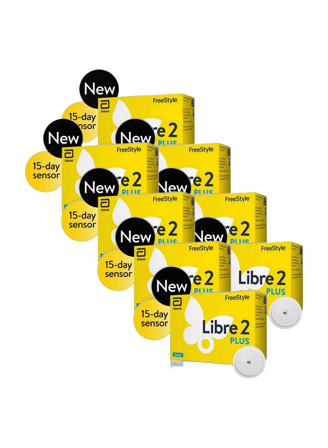 FreeStyle Libre Libre 2 Plus – Advanced 15-Day Continuous Glucose Monitoring Sensor for Real-Time, Pain-Free Glucose Tracking and Diabetes Management (Pack of 8) - Image 1