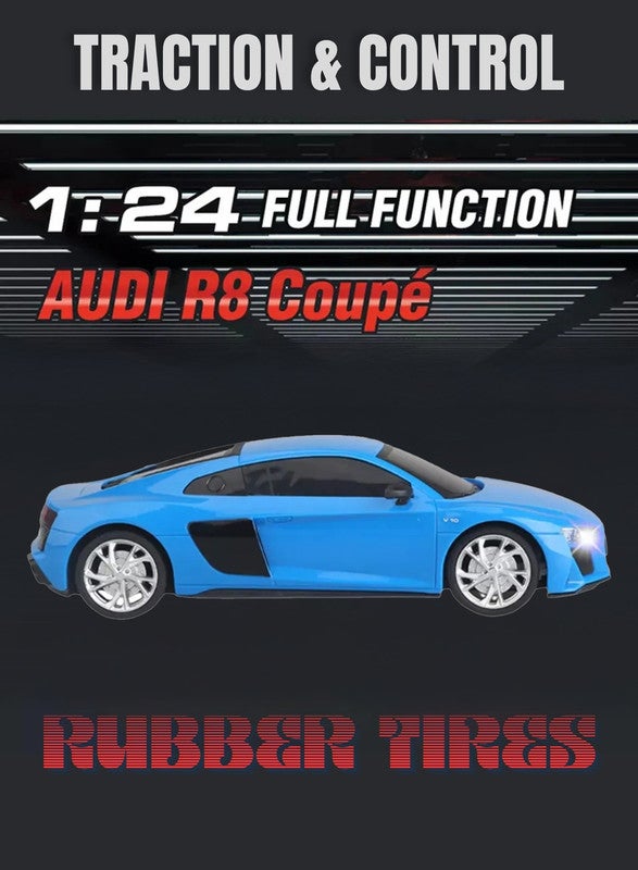 gearbox Kool Speed 1:24 R/C Audi R8 Coupé Remote Control Sports Car Toys For Kids  3 Years+ (Blue) - Image 5