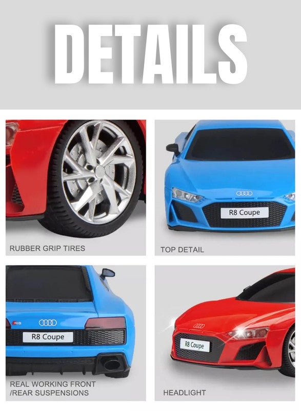 gearbox Kool Speed 1:24 R/C Audi R8 Coupé Remote Control Sports Car Toys For Kids  3 Years+ (Blue) - Image 4