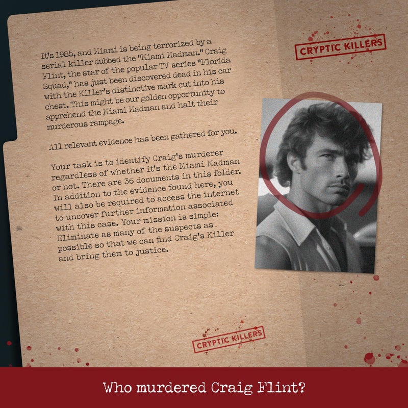 Cryptic Killers Unsolved murder mystery game - Cold Case Files Investigation Detective clues/evidence - Solve the crime - For individuals, date nights & party groups - Murder in Miami - Image 2