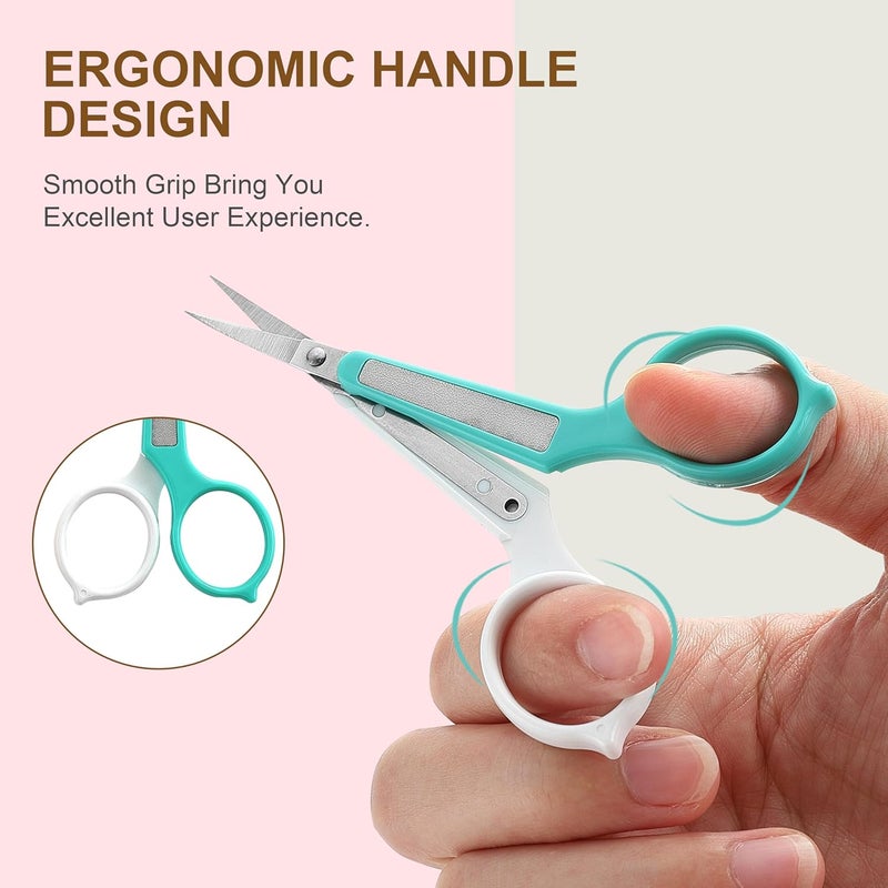 Pafason High Precision Eyebrow Grooming Scissor Set, Beauty Makeup Cosmetic Tool, Curved, Straight Tip, Stainless Steel, Safety Case for Trimming Eyelash Extensions - Image 5