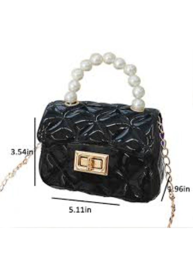 Little Girls Mini Purse Cute Crossbody Bag for Princesses black - Image 3