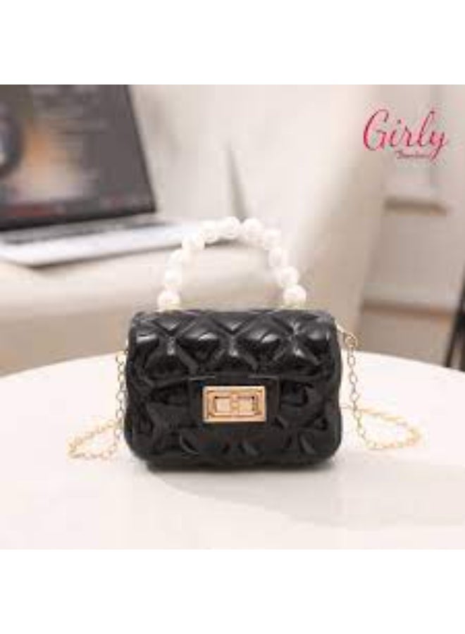 Little Girls Mini Purse Cute Crossbody Bag for Princesses black - Image 4