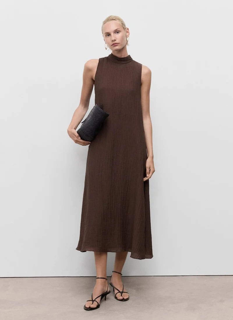 MANGO Halter-Neck Lyocell Dress