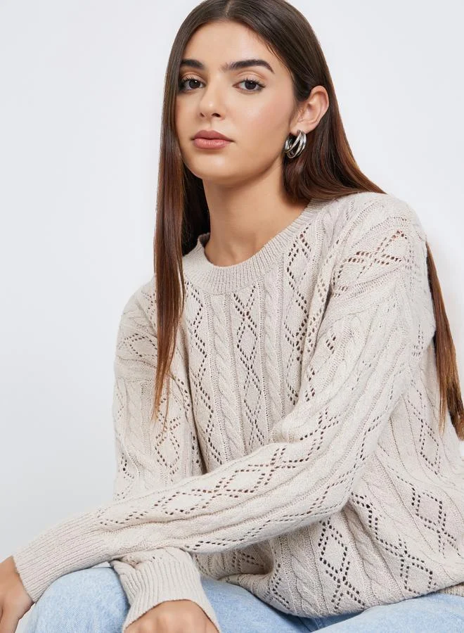 تايك تو كنزة بيج بقصة عادية وبحياكة بارزة