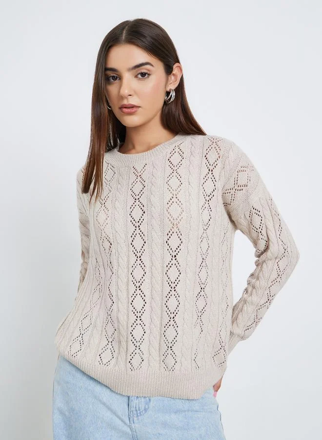 تايك تو كنزة بيج بقصة عادية وبحياكة بارزة