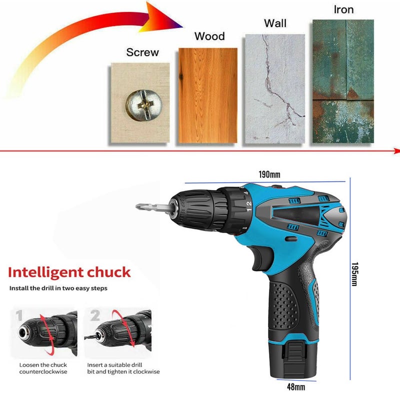 MLD MLD 12v Cordless Screwdriver Machine Accessories tool kit Set With Combo Polishing Buffing wool pad SUK-01947 (10mm/12v/750 Rpm//Multicolor) (Cordless_kits +polising Set)  - Image 3