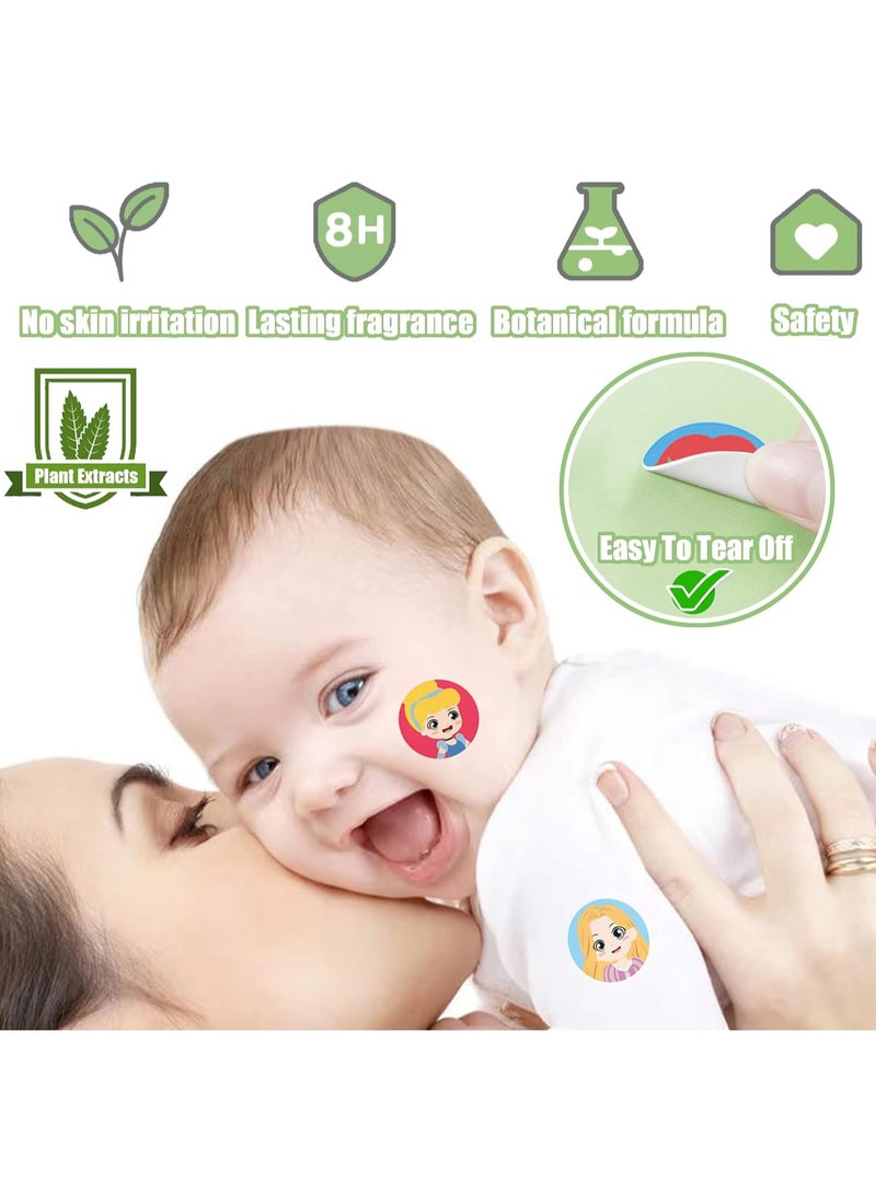 Children's Plant Essential Oil Stickers, Baby Anti-Mosquito Patch Baby Cartoon Protective Stickers Mosquito Repellent Stickers up to 24 Hours Protection for Outdoor Use (120 Stickers Princess)  - Image 3