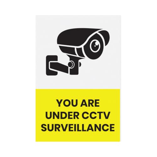 Printodelivery CCTV Surveillance Sign Board 5MM Thickness– Sun Board Sign Board for Office, Mall, Home, Industry, Public Places, Hospitals – 12x8 Inch Security Warning Sign – Indoor/Outdoor Use - Image 1