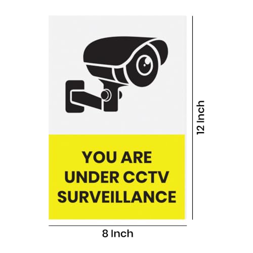 Printodelivery CCTV Surveillance Sign Board 5MM Thickness– Sun Board Sign Board for Office, Mall, Home, Industry, Public Places, Hospitals – 12x8 Inch Security Warning Sign – Indoor/Outdoor Use - Image 2