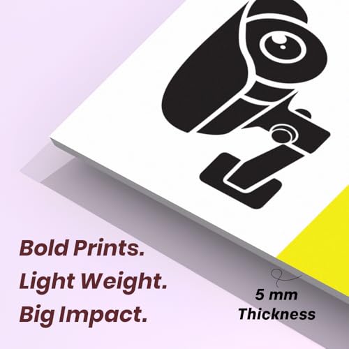 Printodelivery CCTV Surveillance Sign Board 5MM Thickness– Sun Board Sign Board for Office, Mall, Home, Industry, Public Places, Hospitals – 12x8 Inch Security Warning Sign – Indoor/Outdoor Use - Image 3