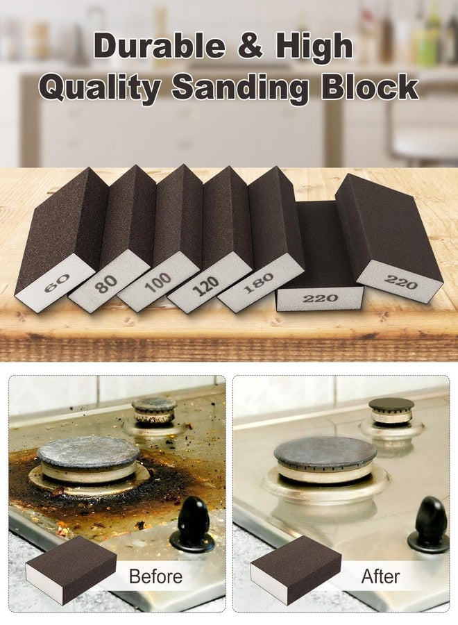 Rocaris 60 Pack Sanding Blocks, Washable and Reusable Sanding Sponge Fine Coarse for Wood and Drywall 60, 80, 100, 120, 180, 220 Grit - Image 5