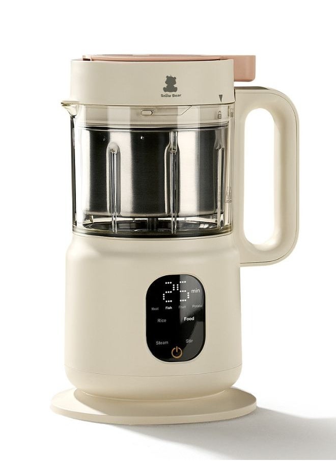 Snow Bear Auto Stainless Steel Baby Food Cooker, Portable Baby Food Maker with Steamer and Blender, Multifunctional Baby Smart Heat Food Mixer, Best for Quick Homemade Baby Food Cooking  - Image 1
