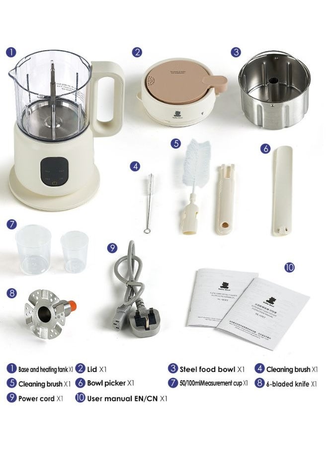 Snow Bear Auto Stainless Steel Baby Food Cooker, Portable Baby Food Maker with Steamer and Blender, Multifunctional Baby Smart Heat Food Mixer, Best for Quick Homemade Baby Food Cooking  - Image 4