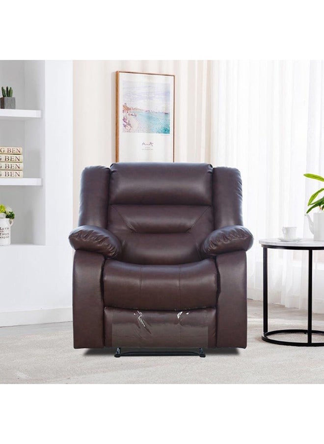 DANUBE HOME Allende 1 Seater PU Leather Motion Recliner Modern Design One Seat Relaxing Chair Living Room Furniture 94x90x101cm Brown  - Image 1