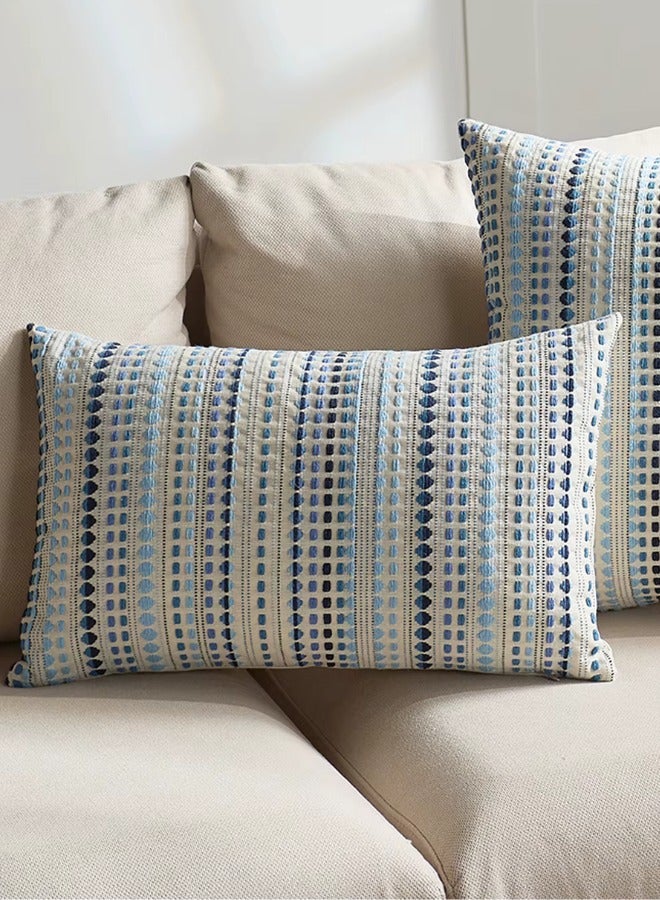The Manatees The Manatees Decorative Throw Pillow Cover, Lenin Cotton Jacquard Geometric Rectangle Cushion Case, 30x50 cm (Blue) 