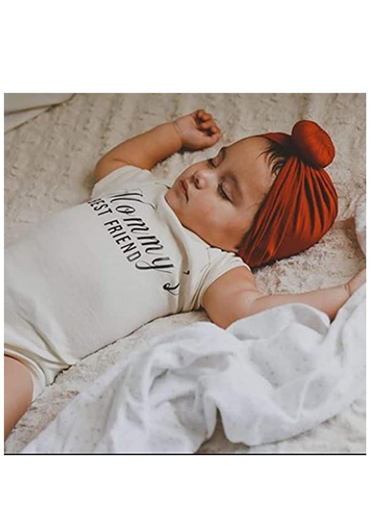 Zikra Baby Turban Hats Bun Knot Infant Beanie Girl Soft Cute Toddler Cap Newborn Hospital Hat 5 Pieces - Image 4