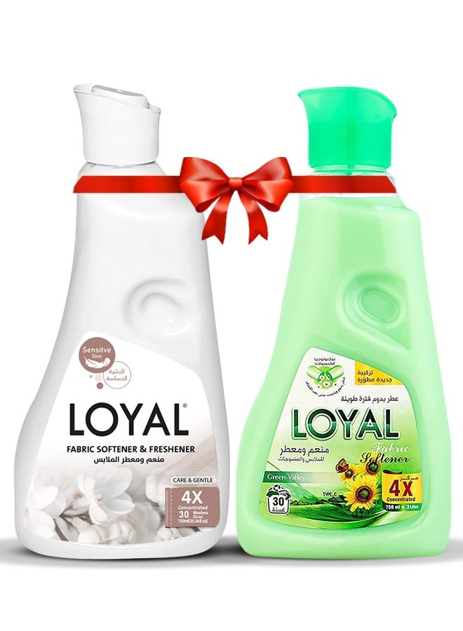 لويال منعم أقمشة 2 × 750 مل للعناية واللطف + جرين فالي