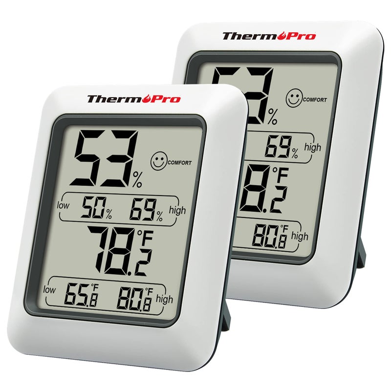 ThermoPro TP50 2 Pieces Digital Hygrometer Indoor Thermometer Room Thermometer and Humidity Gauge with Temperature Humidity Monitor - Image 1