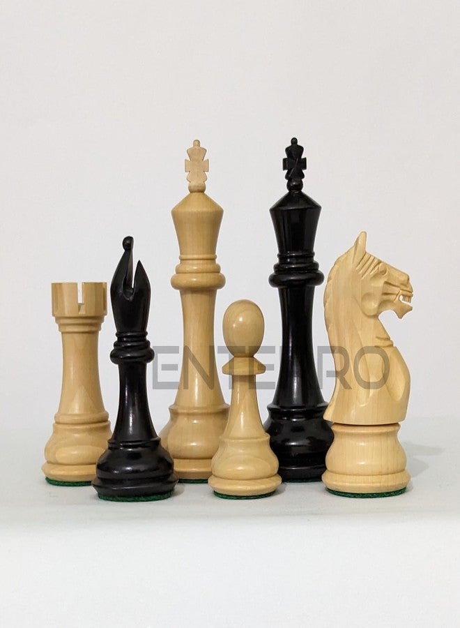 Enterro Wooden Chess Pieces 3.75" Fierce Knight Series - Ebonized Boxwood - Well Polished Handicraft - Image 5