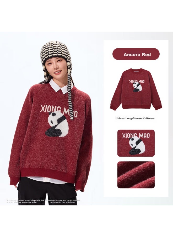 Panda Camel Series Long Sleeve Knit Pullover Uni Autumn Winter Soft Warm Top Innerwear 1265, S - Image 1