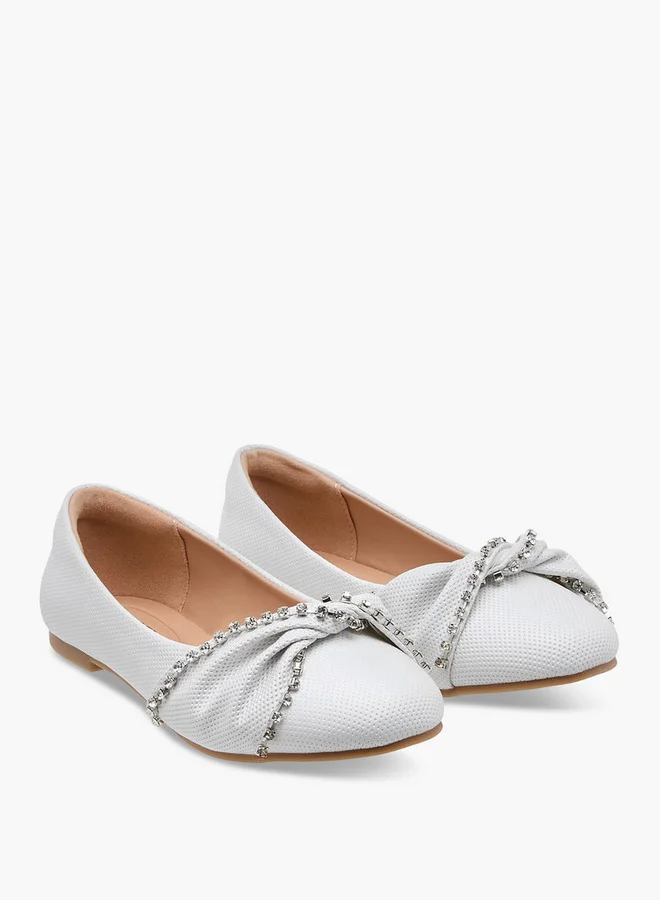 سيليست Girls' Embellished Slip-On Ballerina Shoes