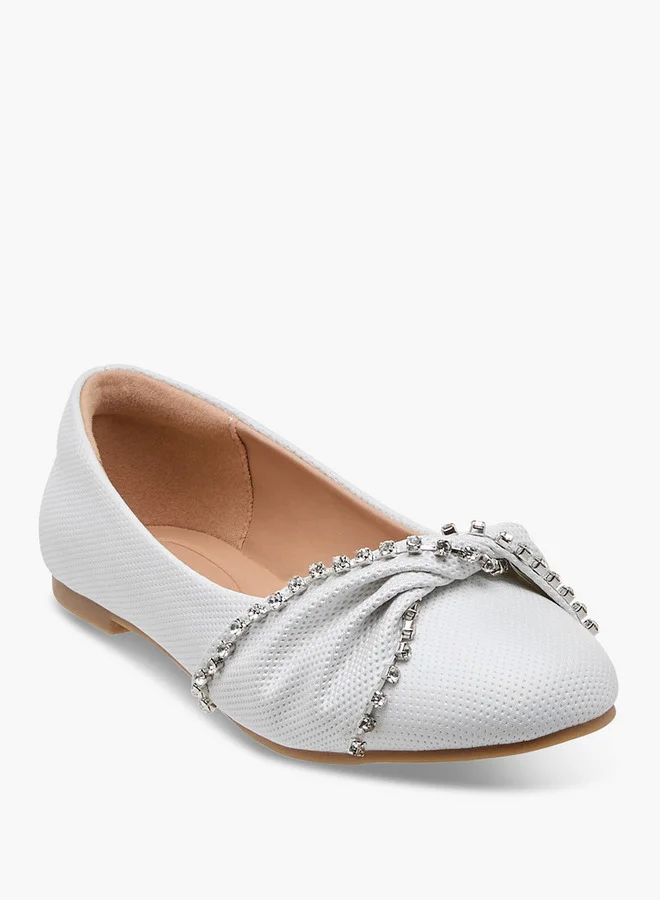 سيليست Girls' Embellished Slip-On Ballerina Shoes