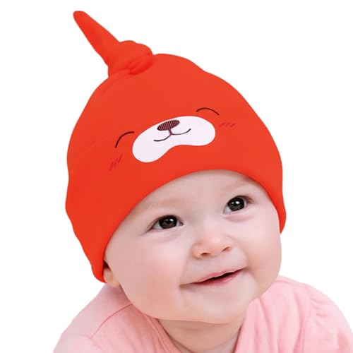 SYGA Baby Cap Cotton Small Cute Puppy Long Tailed Design Strechy Comfortable for Baby Sleep Cap 0-2 Years BridgeRed - Image 1