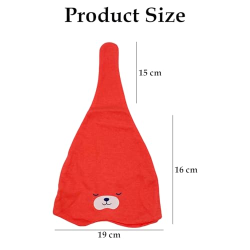 SYGA Baby Cap Cotton Small Cute Puppy Long Tailed Design Strechy Comfortable for Baby Sleep Cap 0-2 Years BridgeRed - Image 3